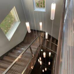 Rainfall Glass Pendant Chandelier Modern Two-story Foyer Lighting