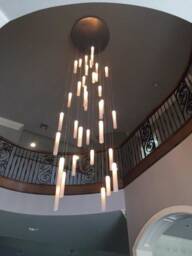 Rainfall Glass Pendant Chandelier Modern Two-story Foyer Lighting - thumbnail 3