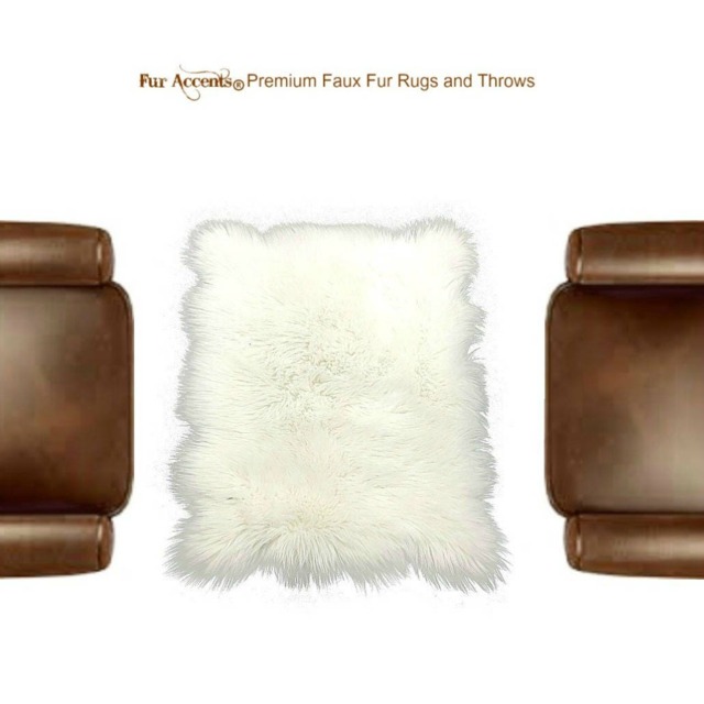 Handmade Faux Fox Fur Area Rug - Cottage Square, Usa Made - image 1