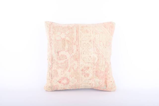 Handmade Turkish Kilim Pillow Embroidered Wool Cushion Cover - 18''x18'' - image 1