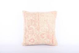 Handmade Turkish Kilim Pillow Embroidered Wool Cushion Cover - 18''x18''