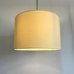 Lemon Yellow Cotton Drum Lampshade, White Lining, Multiple Sizes - thumbnail 2