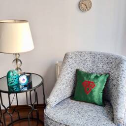 Green Silk Pillow, Authentic Cushion, 16x16 Silk Pillow Cover, Kutnu Fabric, Decorative Pillowcase, Bohemian Home Decor, Tribal Symbol - thumbnail 3