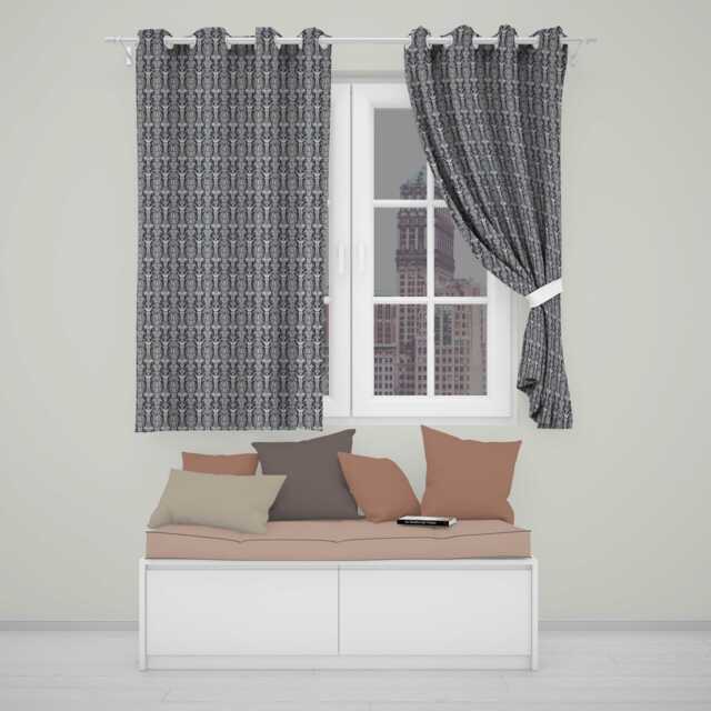 Vintage Tribal Mask & Totem Seamless Pattern Readymade Eyelet Ring Top Thermal 100% Blackout Curtains - image 1