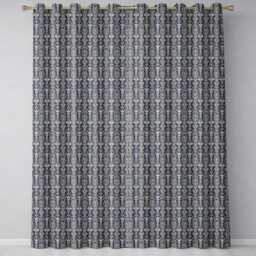 Vintage Tribal Mask & Totem Seamless Pattern Readymade Eyelet Ring Top Thermal 100% Blackout Curtains - thumbnail 2