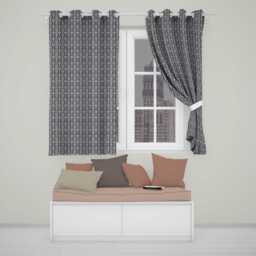 Vintage Tribal Mask & Totem Seamless Pattern Readymade Eyelet Ring Top Thermal 100% Blackout Curtains - thumbnail 1