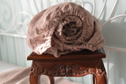 Linen Fitted Sheet in A Rose Brown Color Queen King Twin 100% Flax Stonewashed & Soft Sheet Brown Linen Bedding