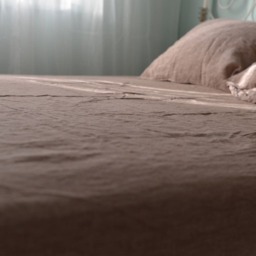 Linen Fitted Sheet in A Rose Brown Color Queen King Twin 100% Flax Stonewashed & Soft Sheet Brown Linen Bedding - thumbnail 2