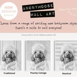 Black & White - Cockapoo in A Bathrobe Print, Dog Bathing, Funny Bathroom Animal Towel On Head, Dog Bath Robe, Apricot - thumbnail 2