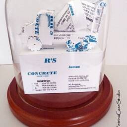 Cement Mixer Truck Sculpture Custom Business Card Art, Concrete Lover Gift - thumbnail 2