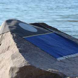 Moonlight Wool Throw - Woven Blanket Made Of Recycled Merino Soft Black & Blue Coastal Nautical Decor Housewarming Gift