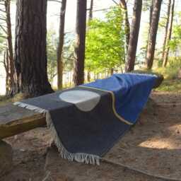 Moonlight Wool Throw - Woven Blanket Made Of Recycled Merino Soft Black & Blue Coastal Nautical Decor Housewarming Gift - thumbnail 3