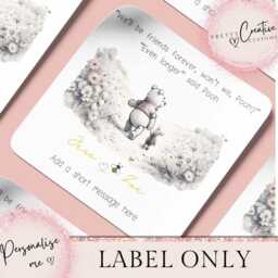 Personalised Best Friend Scented Candle, Besties Birthday Gift, Friends Card, Classic Pooh Quote Gifts For Her, Friendship - thumbnail 2