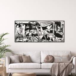 Guernica Inspired Metal Wall Art, Cubist Abstract Painting Decor, Large Framed Living Room Sign, Art Lover Gift, Modern Home Decor - thumbnail 4