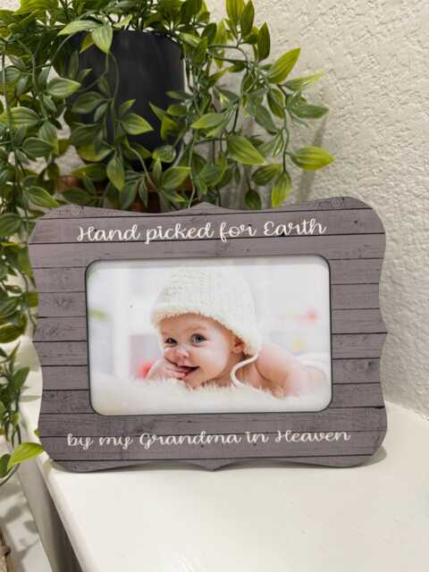 Personalized Grandparents Baby Announcement Frame Handpicked For Earth By My Grandma & Grandpa Ultrasound Picture Gift - image 1