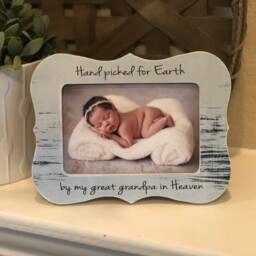 Personalized Grandparents Baby Announcement Frame Handpicked For Earth By My Grandma & Grandpa Ultrasound Picture Gift - thumbnail 2
