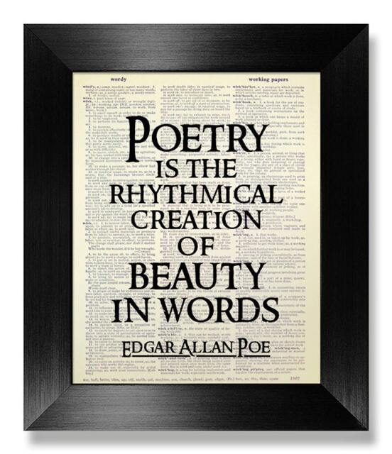 Edgar Allan Poe Gift Teacher Gift, Book Art Print, Inspirational Quote Wall Art, Living Room Decor, Poetry Poem Reading Poster Read Sign