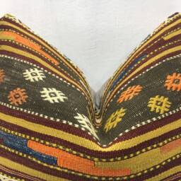 Vintage Turkish Kilim Pillow Cover, Handwoven Accent - 16x24 - thumbnail 2