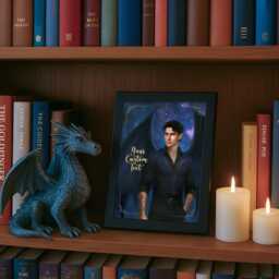 Framed Rhysand Bookshelf Decor, Personalised Book Boyfriend Painting, Frame Romantasy, Bat Boys Print, Acotar Gift, Birthday Bookish Reader - thumbnail 2
