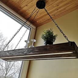 Led Wooden Chandelier Rustic Industrial Hanging Light No Us Customs Fees - thumbnail 2