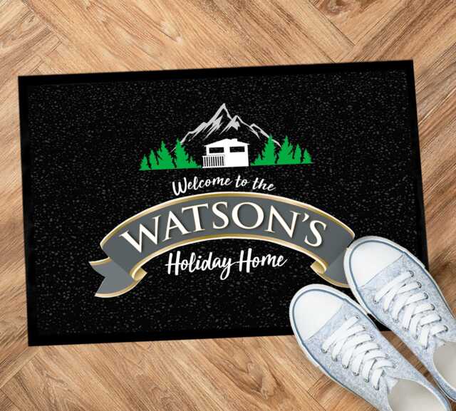 Personalised Holiday Home - Black Caravan Tourer- Campervan Indoor Mat - image 1