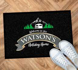Personalised Holiday Home - Black Caravan Tourer- Campervan Indoor Mat - thumbnail 1