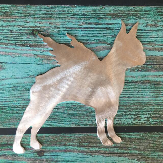 Boston Terrier Angel, Dog Tree Topper, Christmas, Holiday Decoration, Wreath Decor, Lover, Aluminum, Guardian Angel Dog, Pet Memorial - image 1