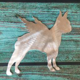 Boston Terrier Angel, Dog Tree Topper, Christmas, Holiday Decoration, Wreath Decor, Lover, Aluminum, Guardian Angel Dog, Pet Memorial - thumbnail 1