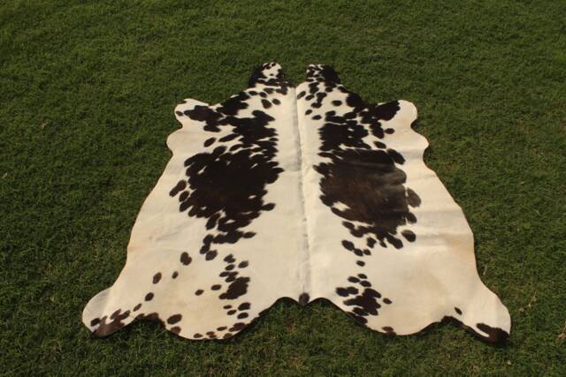 Medium Cowhide Rug Black & White Cow Skin Hide Area 5 X - image 1