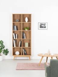 Bokk - Bookcase, Bookshelf, Mid Century Modern, Scandinavian, Shelf Unit Made Of Oak Wood - thumbnail 1