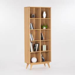 Bokk - Bookcase, Bookshelf, Mid Century Modern, Scandinavian, Shelf Unit Made Of Oak Wood - thumbnail 3