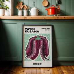 Yayoi Kusama Pumpkin Art Print - Modern Japanese Pop Poster - thumbnail 3