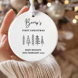 Personalised Bump's First Christmas Tree Decoration - Pregnancy Ornament Bauble Bumps First - thumbnail 2