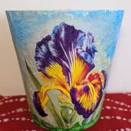 Plant Pot, Ceramic Pot, Flower Pot, Garden Pot, Outdoor & Indoor Pot, Plant Planter, Gift, Decoupage, Pot & Saucer, Garden Decoration, Planter, Pot - thumbnail 2