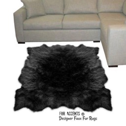 Plush Faux Fur Sheepskin Rug - Shag Area Rug, Handmade in Usa - thumbnail 3