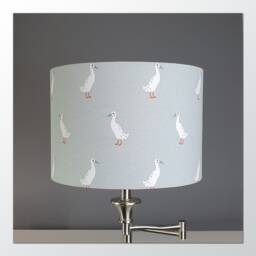 Lampshades in Sophie Allport Runner Duck Grey Fabric Handmade Various Sizes Free Delivery - thumbnail 2