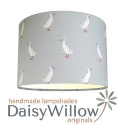 Lampshades in Sophie Allport Runner Duck Grey Fabric Handmade Various Sizes Free Delivery - thumbnail 4