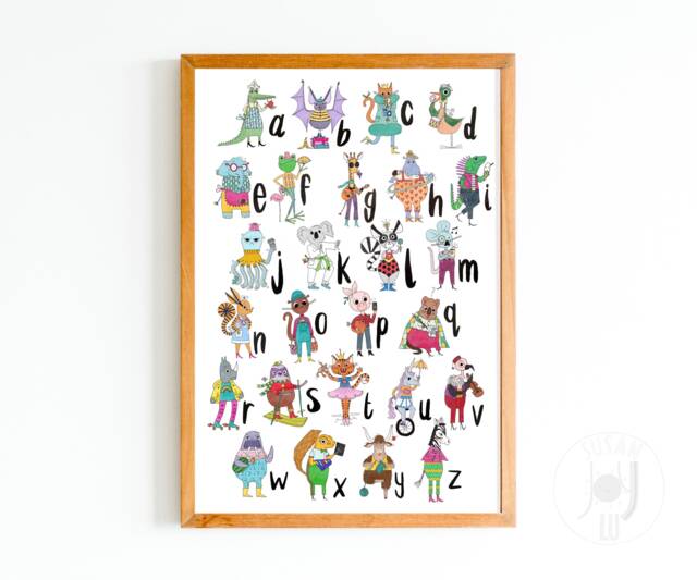 Animal Alphabet A-Z Art Print A4/A3 - Signed By Artist