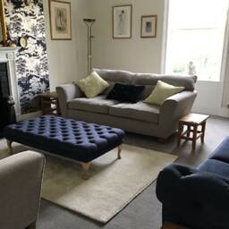 Extra Large Chesterfield Footstool Deep Buttoned Chenille Velvet Coffee Table Footstool. UK Delivery Only - thumbnail 2