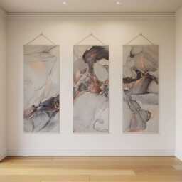 Rose Gold Marble Watercolour Tapestry - Wall Hanging Unique Art - thumbnail 3