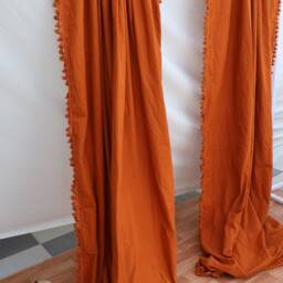 100% Cotton Bronze Tassel Curtain Extra Long Farmhouse Style Curtains - thumbnail 4