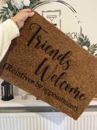 Laser Engraved Personalised Door Mat - Any Wording Create Your Own Funny Home Outdoor- Indoor Gift Present Coir Coconut Fibres