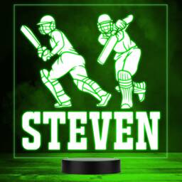 Cricket Batting Players Sports Fan Personalised Gift Colour Changing Night Light