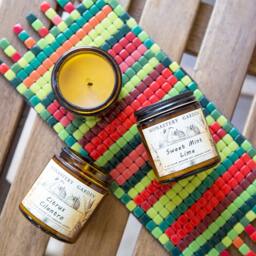 Soy Candle Sweet Mint Lime, Scented Candle, Natural Soy Candles, Vegan, 4 Oz Amber Jar - thumbnail 3