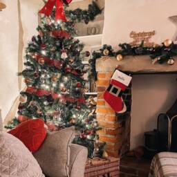Personalised Embroidered Christmas Stocking Boot Sock Xmas Deluxe Red Santa Belt Traditional Style Quality Hang Fireplace - thumbnail 3