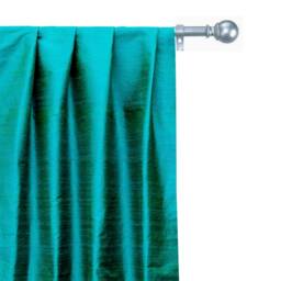 Turquoise Green 100% Pure Silk Dupioni Curtain Panels - Rod Pocket, Grommet, Box Pleat, Three Pinch Tab Top & Plain Ring Top