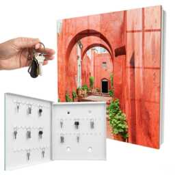 Red Street Key Cabinet For Home, Industrial Box, Photographic Architecture, Lovers Of Architecture & Color - thumbnail 2