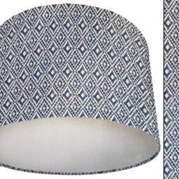 Blue Geometric Lampshade Boho Diamond Print, Table Or Ceiling - thumbnail 3