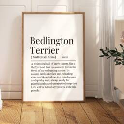 Bedlington Terrier Definition Print, Wall Print For Owner, Dog Owner Gift, Mum - thumbnail 1