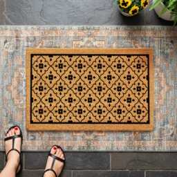 Quatrefoil Porch Rug - Geometric Welcome Sign Vintage Coir Mat - thumbnail 3